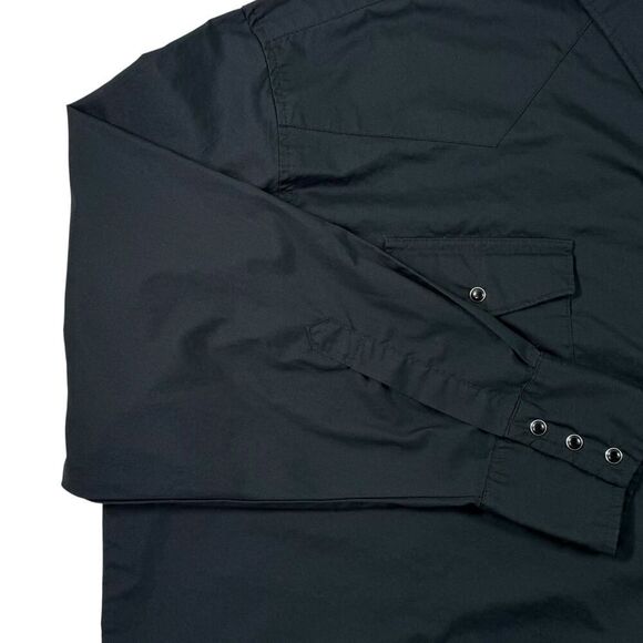 Wrangler Mens 3XL Black Pearl Snap Long Sleeve Button Up Shirt - Picture 4 of 9